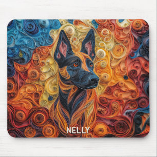 Alfombrilla De Ratón Colorido retrato belga malinois de papel para apla