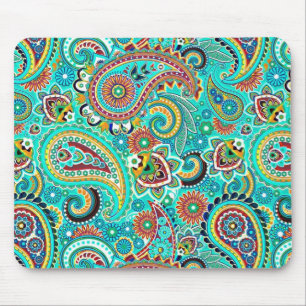 Alfombrilla De Ratón Colorido Retro Paisley