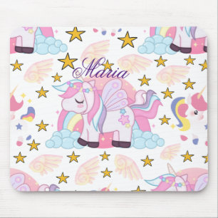 Alfombrilla De Ratón Colorido Starry Unicorn Magical Custom Name