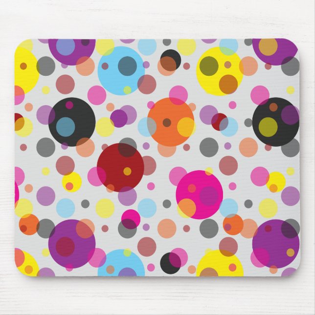 Alfombrilla De Ratón Coloridos puntos de polka (Frente)