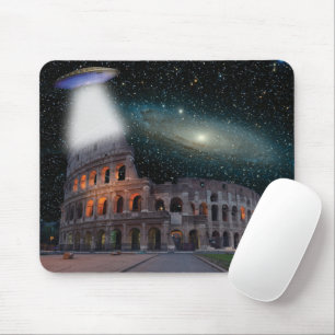 Alfombrilla De Ratón Colosseum Rome Italy Meets Space and UFO