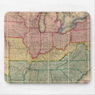 Alfombrilla De Ratón Colton's Railroad and County Map, Estados Unidos