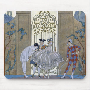 Alfombrilla De Ratón Columbine, ilustracion para los "Fetes Galantes"