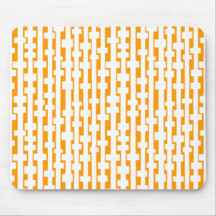 Alfombrilla De Ratón Columnas abstractas - Blanco sobre el Naranja Lt