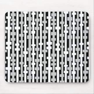 Alfombrilla De Ratón Columnas abstractas - Blanco y gris sobre negro
