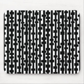 Alfombrilla De Ratón Columnas abstractas: negro sobre blanco