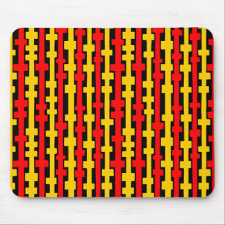 Alfombrilla De Ratón Columnas abstractas - Rojo y ámbar en negro
