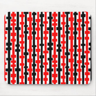 Alfombrilla De Ratón Columnas abstractas - Rojo y Negro sobre blanco
