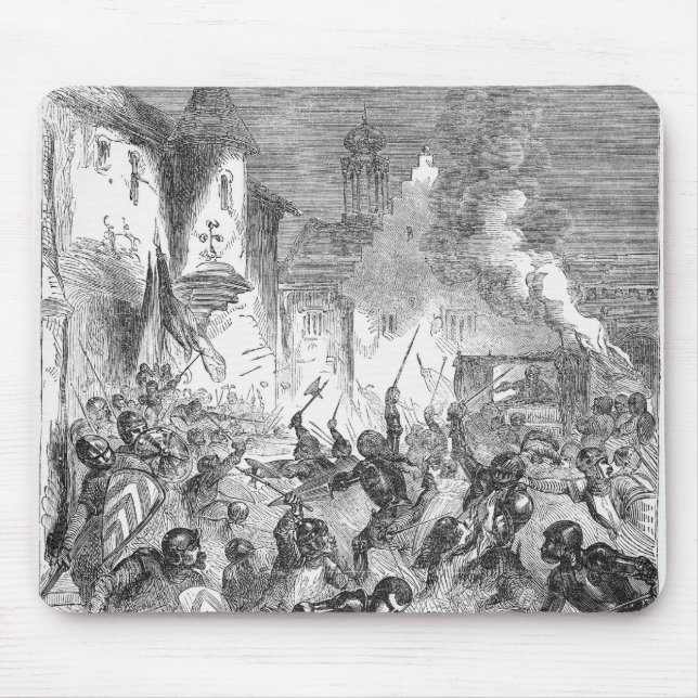 Alfombrilla De Ratón Combate entre los caballeros ingleses y franceses (Frente)
