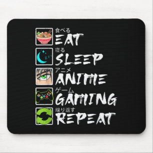 Alfombrilla De Ratón Come Anime Juego Duerme Repite Hombre Adolescente 