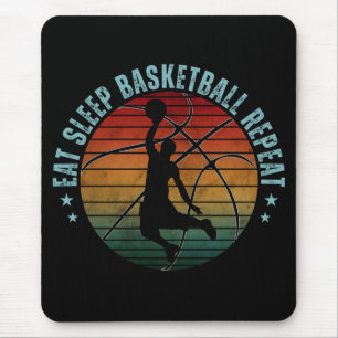 ALFOMBRILLA DE RATÓN COME BALONCESTO DUERME REPITE