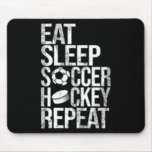 Alfombrilla De Ratón Come Dormir Fútbol Hockey Repetir Divertido Juego