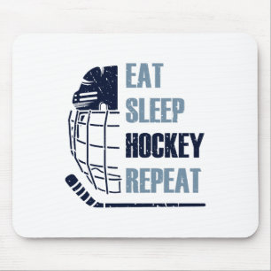 Alfombrilla De Ratón Come Dormir Hockey Repetir Máscara Divertida Pegat