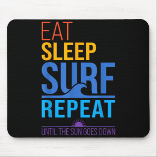 Alfombrilla De Ratón Come dormir surf repetir colores atardecer retro s