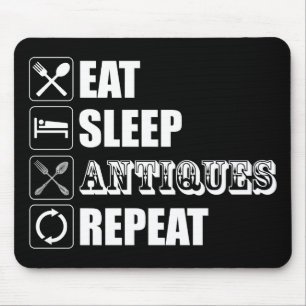 Alfombrilla De Ratón Come. Duerme. Antigüedades. Repite