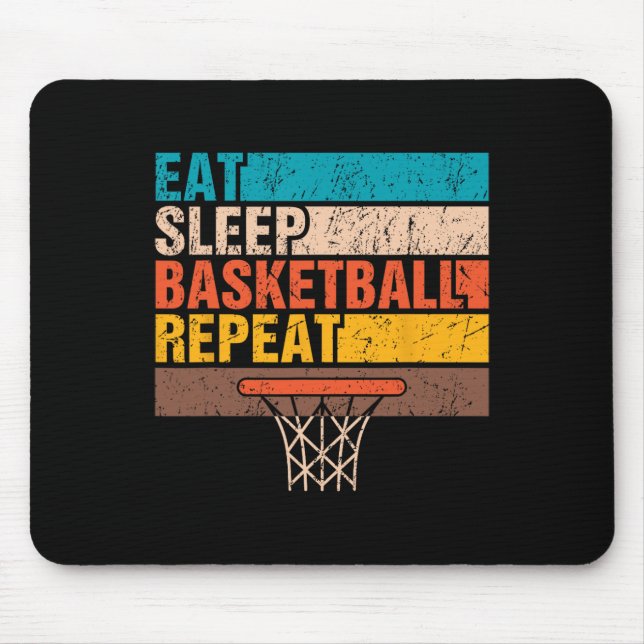 Alfombrilla De Ratón Come. Duerme. Pelota de baloncesto. Repite. Jóvene (Frente)