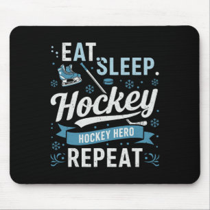 Alfombrilla De Ratón Come Hockey Duerme Repite Héroe de Hockey Para Fan