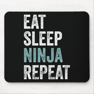 Alfombrilla De Ratón Come Ninja Duerme Repetir Ropa De Karate Divertida