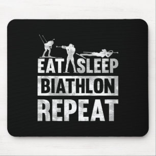 Alfombrilla De Ratón Comer Biatlón De Sueño Motivo De Repetición Para U