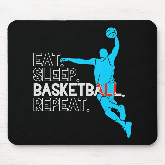 Alfombrilla De Ratón Comer de baloncesto. Duerme. Pelota de baloncesto. (Frente)