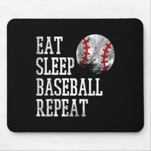 Alfombrilla De Ratón Comer Dormir Béisbol Repetir Entrenador Equipo Jug