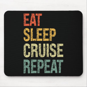 Alfombrilla De Ratón Comer Dormir Crucero Repetir Familia Pareja Playa 