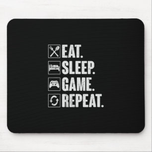 Alfombrilla De Ratón Comer Dormir Juego Repetir Divertido Regalo para J