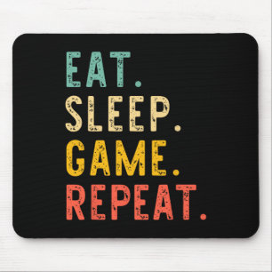 Alfombrilla De Ratón Comer Dormir Juego Repetir Videojugador Juegos Vin
