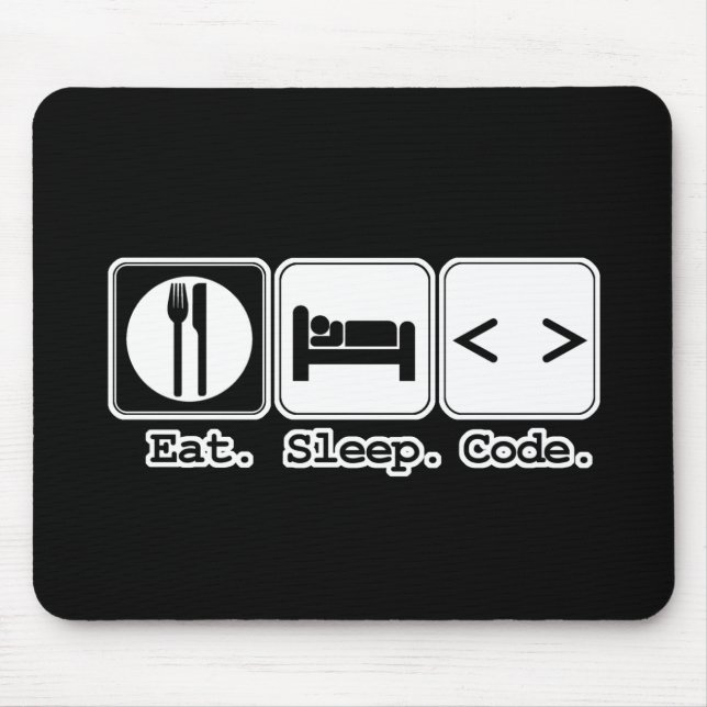 Alfombrilla De Ratón comer dormir programar (Frente)