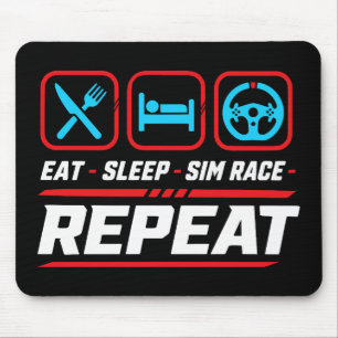 Alfombrilla De Ratón Comer dormir sim carrera repetir para fans de sim