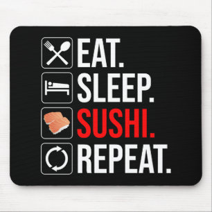 Alfombrilla De Ratón Comer. Dormir. Sushi. Repetir
