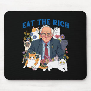 Alfombrilla De Ratón Comer El Rico Gato Floral Bernie Sanders Se Resist
