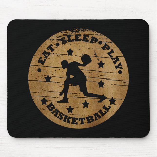 Alfombrilla De Ratón comer jugar al baloncesto (Frente)