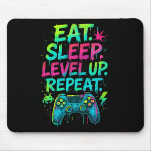 Alfombrilla De Ratón Comer nivel de sueño Up Repetir juego de video div