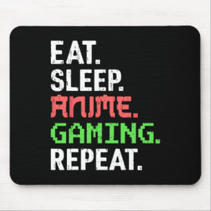 Alfombrilla De Ratón Comer Sleep Anime Gaming Repetir Gracioso Gamer An