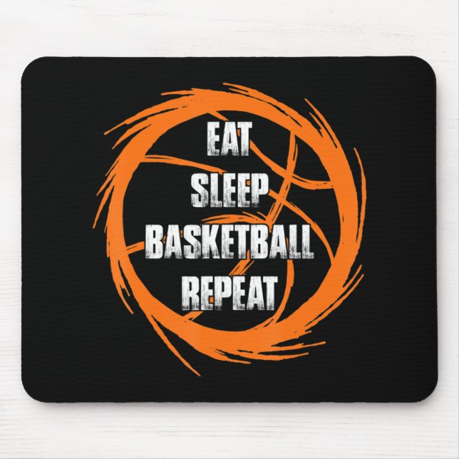 Alfombrilla De Ratón Comer Sleep Basketball Repetir entrenador de jugad (Frente)