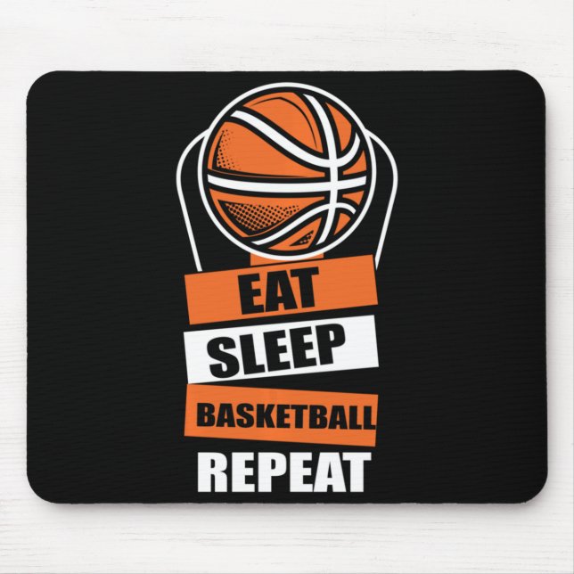Alfombrilla De Ratón Comer Sleep Basketball Repetir jugador Entrenadore (Frente)