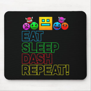 Alfombrilla De Ratón Comer Sleep Dash Repetir videojuego Geometría Vide