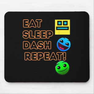Alfombrilla De Ratón Comer Sleep Dash Repetir videojuego Geometría Vide