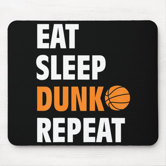 Alfombrilla De Ratón Comer Sleep Dunk Repetir Fun Baloncesto Bball (Frente)