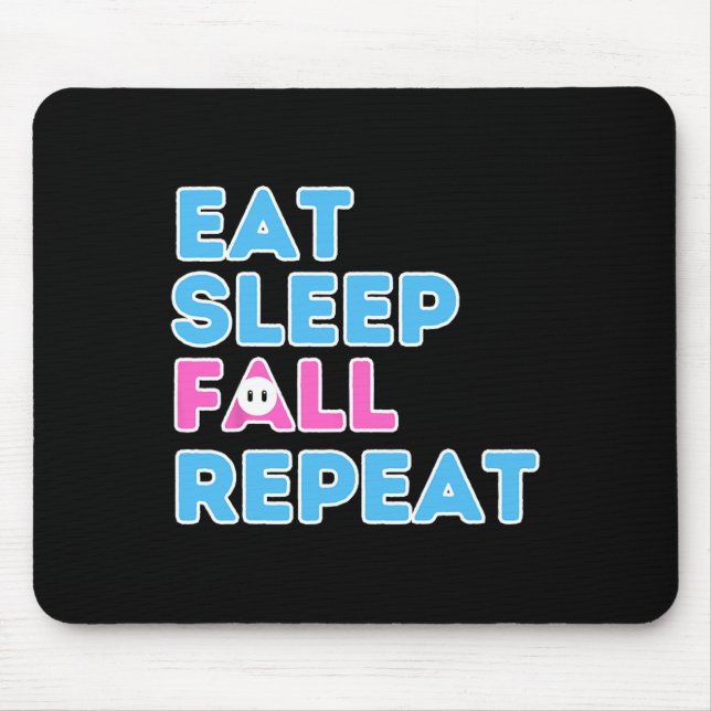 Alfombrilla De Ratón Comer Sleep Fall Repetir videojuego Chicos Video G (Frente)