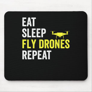 Alfombrilla De Ratón Comer Sleep Fly Drones Repetir Drone Pilot Quadcop