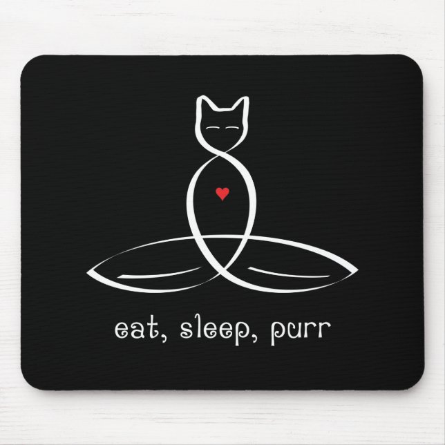 Alfombrilla De Ratón Comer Sleep Purr - Texto de estilo Fancy. (Frente)