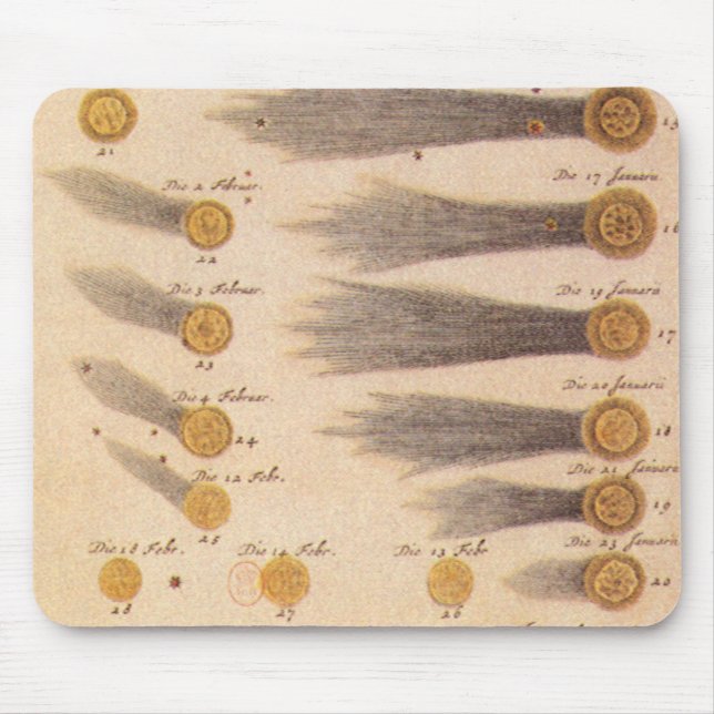 Alfombrilla De Ratón Cometas de Stanislaw Lubieniecki, astronomía de ép (Frente)