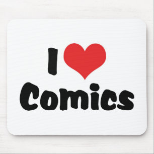 Alfombrilla De Ratón Cómics I Love Heart - Amante de los cómics