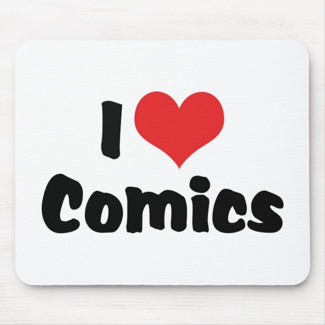 Alfombrilla De Ratón Cómics I Love Heart - Amante de los cómics (Frente)