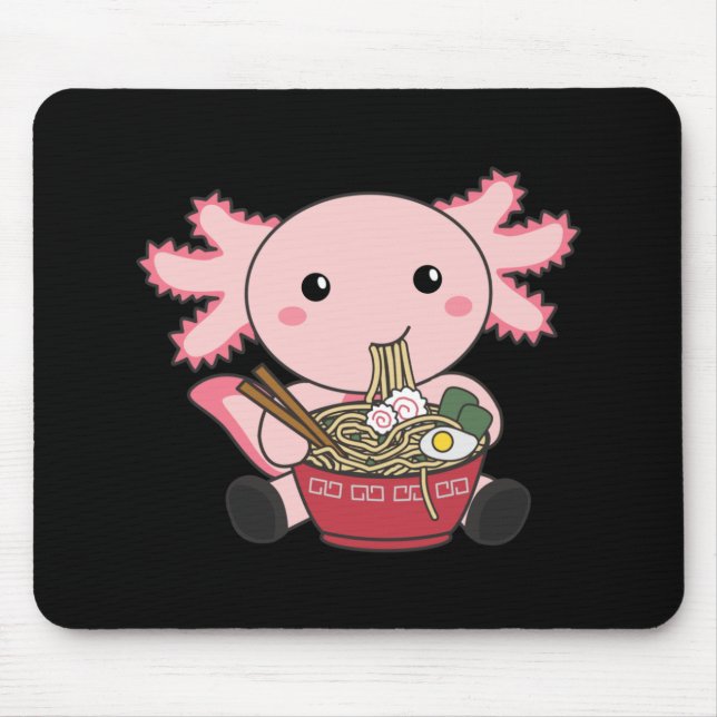Alfombrilla De Ratón Comida Axolotl Ramen Comida japonesa Kawaii Animal (Frente)