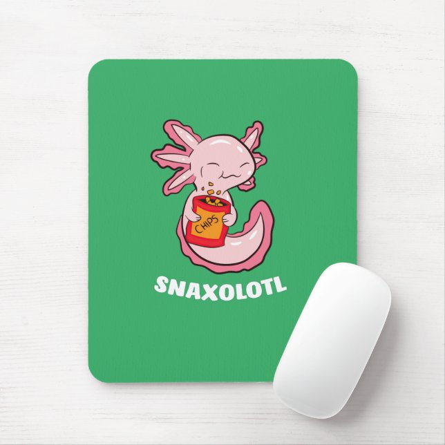 Alfombrilla De Ratón Comida Cute Axolotl Lover Snaxolotl Kawaii Axolotl (Con ratón)