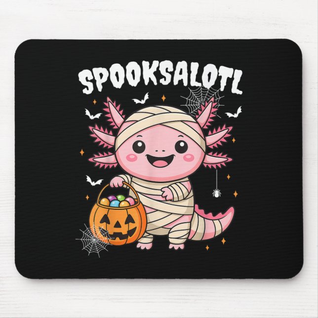 Alfombrilla De Ratón Comida divertida Axolotl Halloween Para Niños Chic (Frente)