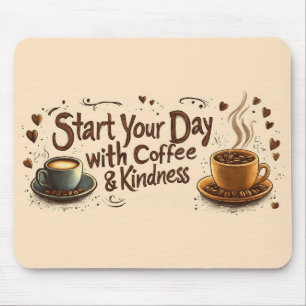 Alfombrilla De Ratón Comienza tu día con café y amabilidad Cita